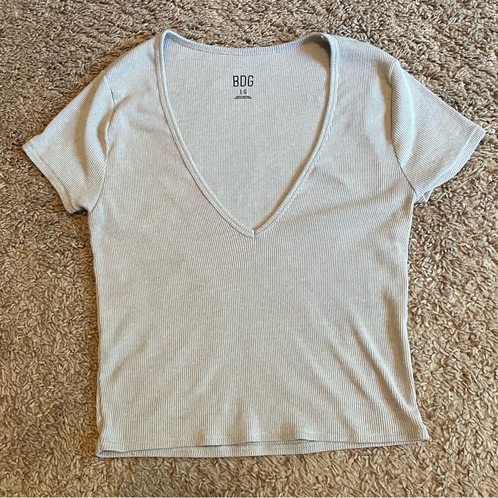 BDG Rib Knit V-Neck Top